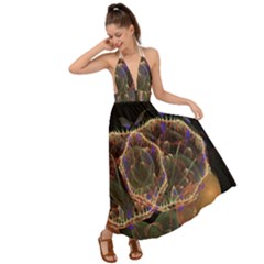 Fractal Geometry Backless Maxi Beach Dress by Sparkle