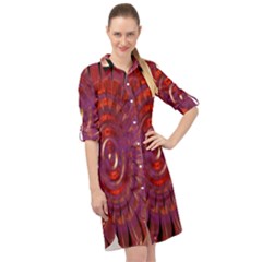 Chakra Flower Long Sleeve Mini Shirt Dress by Sparkle