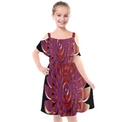 Chakra Flower Kids  Cut Out Shoulders Chiffon Dress by Sparkle