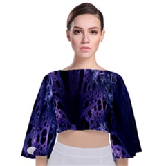 Fractal Web Tie Back Butterfly Sleeve Chiffon Top by Sparkle