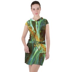 Abstract Illusion Drawstring Hooded Dress by Sparkle