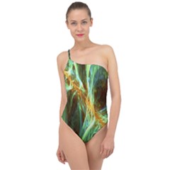 Abstract Illusion Classic One Shoulder Swimsuit by Sparkle