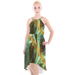 Abstract Illusion High-low Halter Chiffon Dress  by Sparkle