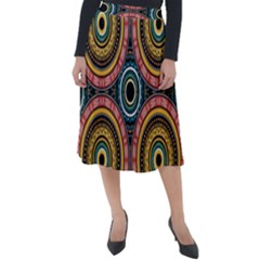 Aztec Multicolor Mandala Classic Velour Midi Skirt  by tmsartbazaar