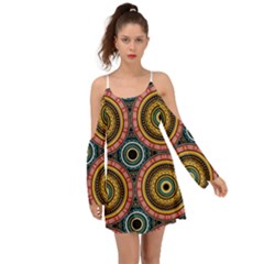 Aztec Multicolor Mandala Kimono Sleeves Boho Dress by tmsartbazaar