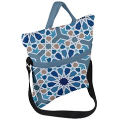 Arabic Geometric Design Pattern  Fold Over Handle Tote Bag by LoolyElzayat