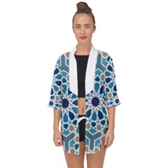 Arabic Geometric Design Pattern  Open Front Chiffon Kimono by LoolyElzayat