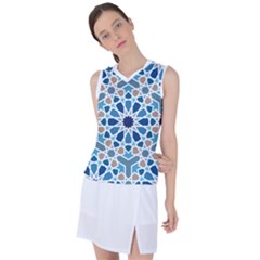 Arabic Geometric Design Pattern  Women s Sleeveless Sports Top by LoolyElzayat