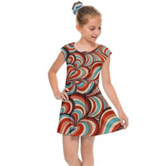 Psychedelic Swirls Kids  Cap Sleeve Dress by Filthyphil