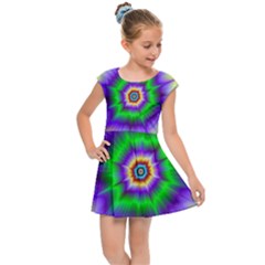 Psychedelic Explosion Kids  Cap Sleeve Dress by Filthyphil