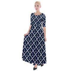 Anchors  Half Sleeves Maxi Dress by Sobalvarro