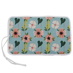 Flower White Blue Pattern Floral Pen Storage Case (s) by Mariart