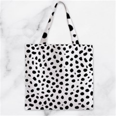 Black And White Seamless Cheetah Spots Zipper Grocery Tote Bag by LoolyElzayat