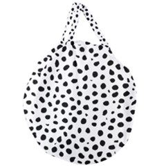 Black And White Seamless Cheetah Spots Giant Round Zipper Tote by LoolyElzayat