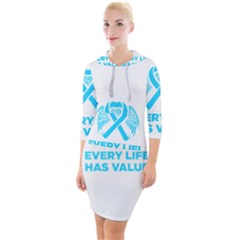 Child Abuse Prevention Support  Quarter Sleeve Hood Bodycon Dress by artjunkie