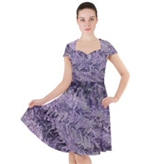 Flowers Branches Purple Cap Sleeve Midi Dress by DinkovaArt