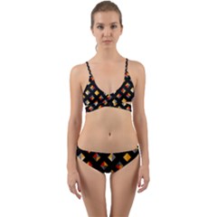 Geometric Diamond Tile Wrap Around Bikini Set by tmsartbazaar