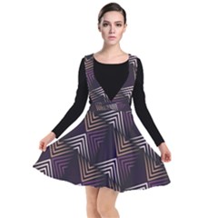 Zigzag Motif Design Plunge Pinafore Dress by tmsartbazaar