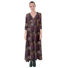 Zigzag Motif Design Button Up Maxi Dress by tmsartbazaar