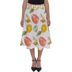 Citrus Gouache Pattern Perfect Length Midi Skirt by EvgeniaEsenina