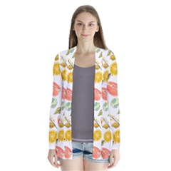 Citrus Gouache Pattern Drape Collar Cardigan by EvgeniaEsenina