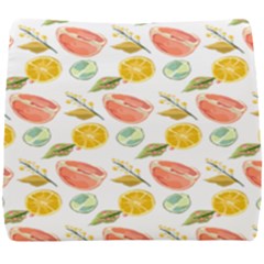 Citrus Gouache Pattern Seat Cushion by EvgeniaEsenina