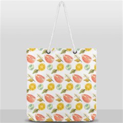 Citrus Gouache Pattern Full Print Rope Handle Tote (large) by EvgeniaEsenina