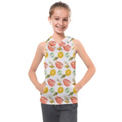 Citrus Gouache Pattern Kids  Sleeveless Hoodie by EvgeniaEsenina