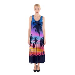 Sunset Palms Sleeveless Maxi Dress by goljakoff