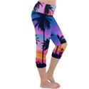 Sunset palms Lightweight Velour Capri Yoga Leggings View3