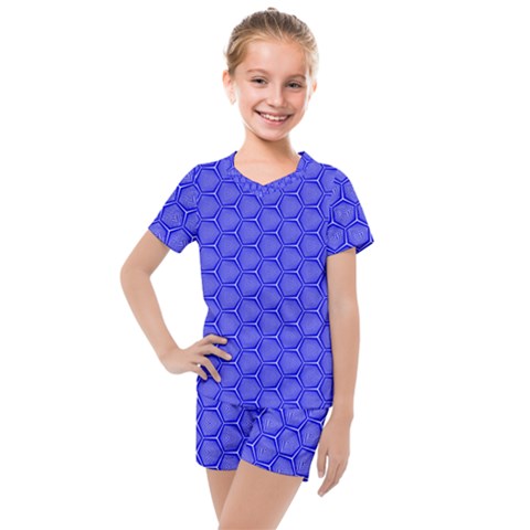 Blue-monday Kids  Mesh Tee And Shorts Set by roseblue