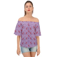 Tropical Flower Forest Of Ornate Colors Off Shoulder Short Sleeve Top by pepitasart