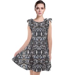 Modern Tribal Geometric Print Tie Up Tunic Dress by dflcprintsclothing