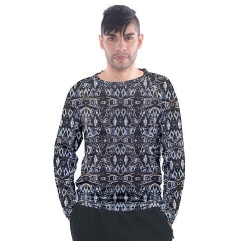 Modern Tribal Geometric Print Men s Long Sleeve Raglan Tee by dflcprintsclothing