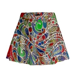 Pop Art - Spirals World 1 Mini Flare Skirt by EDDArt