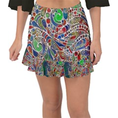 Pop Art - Spirals World 1 Fishtail Mini Chiffon Skirt by EDDArt