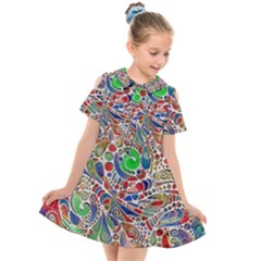 Pop Art - Spirals World 1 Kids  Short Sleeve Shirt Dress by EDDArt