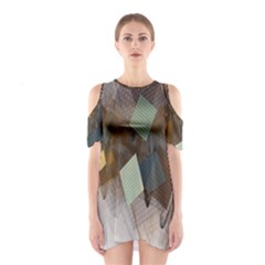 Geometry Diamond Shoulder Cutout One Piece Dress by Sparkle