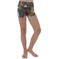 Digital Geometry Kids  Lightweight Velour Yoga Shorts by Sparkle