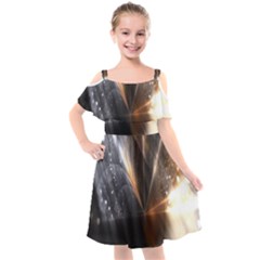 Flash Light Kids  Cut Out Shoulders Chiffon Dress by Sparkle