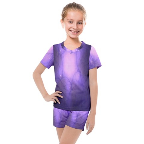 Violet Spark Kids  Mesh Tee And Shorts Set by Sparkle