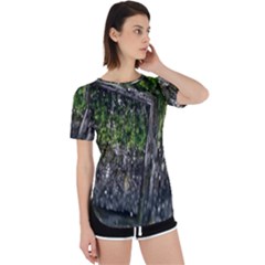 Green Glitter Squre Perpetual Short Sleeve T-shirt by Sparkle