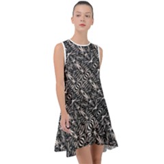 Modern Tribal Silver Ornate Pattern Print Frill Swing Dress by dflcprintsclothing