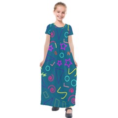 Memphis  Kids  Short Sleeve Maxi Dress by Sobalvarro