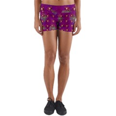 Beautiul Flowers On Wonderful Flowers Yoga Shorts by pepitasart