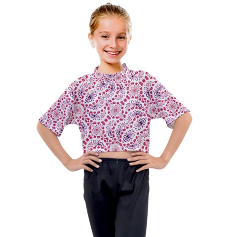 Modern Ornate Pattern Design Kids Mock Neck Tee by dflcprintsclothing