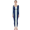 Navy in Vertical Stripes Long Sleeve Catsuit View1