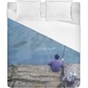 Senior Man Fishing At River, Montevideo, Uruguay001 Duvet Cover (California King Size) View1