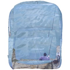 Senior Man Fishing At River, Montevideo, Uruguay001 Full Print Backpack by dflcprintsclothing