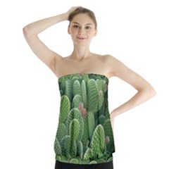 Green Cactus Strapless Top by Sparkle